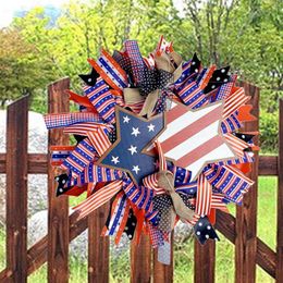 Decorative Flowers Fourth Of July Door Wreath Patriotic For Window Home