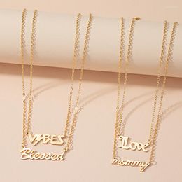 Pendant Necklaces Fashion Women Statement Necklace 2023 Simple Letter Combination VBES LOVE Mommy Bleaaed Wholesale