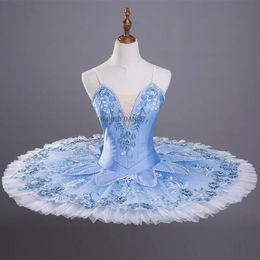 Dancewear Fashion High Quality Custom Size 12 Layers Competition Performance Wear Kids Adult Blue Tutu Ballet Professional 231124