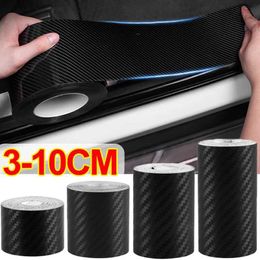 3D Carbon Fiber Car Sticker DIY Vinyl Paste Protector Strip Matte Auto Door Sill Side Mirror Anti Scratch Tape Wrap Films