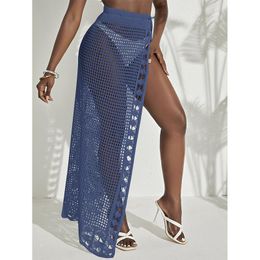 Women's Swimwear Colour Crochet Skirt Beach Scarf Cover Ups For Women Blue Swimsuit Coverup Outfit White Wrap Bikini Cover-ups Knit Split Dre