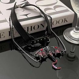 Chains Cool Flying Dragon Pendant Necklace Y2k Jewellery For Women