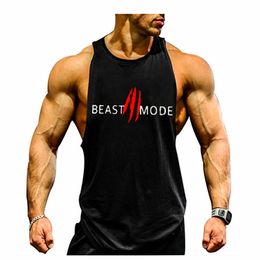 Men's Tank Tops Muscular Man Sleeveless Sweatshirt Stringer Gym Top Men Clothes Fitness Clothing Bodybuilding Shirt Vests Vest Singlet 230425