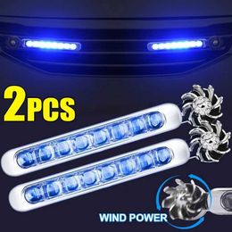 Wind Powered Car LED DayTime Running Lights Creative Auto Auxiliary Lighting Rotation Fan Lamp Automobile Day Time Headlights