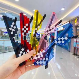 NEW Design Funny Mosaic Sunglasses Thug Life Sun Glasses Pixel Black Retro Gamer Robot Birthday Party Cosplay Favors