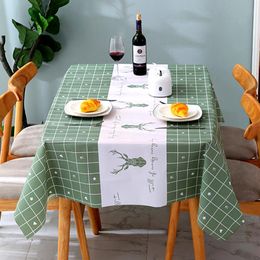 Table Cloth Nordic Tablecloth Waterproof Oil-proof Cover Household Simple Desk Tea Mat Iron-proof Wash-free Dirt-resistant PEVA