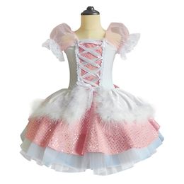 Dancewear Pink Professional Ballet Tutu For Girls Adults Child Flower Ballet Dress For Girls Kids Leotard Women Ballerina Dress 231124