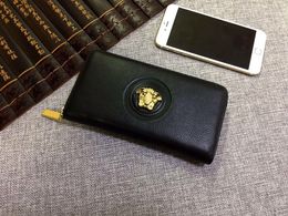 2023 Fashion Designer High Quality Small Zipper Wallet with Black YKk Puller Customised Small Tyre Cowhide and Gift Box V9991 5A