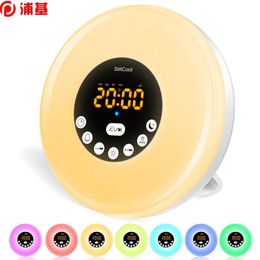 StillCool Alarm Clock Wake Up Light Sunrise Sunset Simulation Table Bedside Lamp Eyes Protection with FM Radio Nature Sounds292L