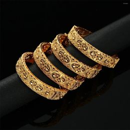 Bangle Trendy Openable Heart Gold Colour Love Bangles For Women Bride Wedding Bracelet Ethiopian France African Dubai Jewellery