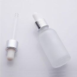 15ml clear frost glass dropper bottle cosmetic 20ml essential oil bottles with gold silver black cap Cnvie