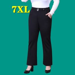 bottoms Pantalones High Waist Pants Plus Size Women Clothing Oversized Trousers Wide Leg Black 5XL 7XL Casual Fashion New Free Shipping