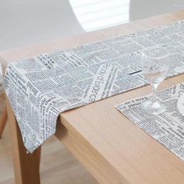 Table Runner 1PC Rectangle Enlish Letter Pattern Home Dining Runners Linen Cotton For Party Decoration El Decor