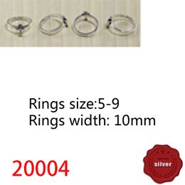 20004 S925 Sterling Silver Personalised Cross Flower Ring, Small and Versatile Punk Hip Hop Style Ring Jewellery