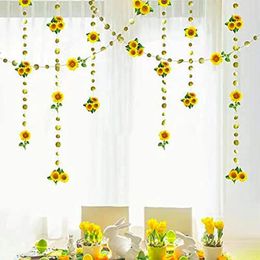 Party Decoration 13ft Paper Sunflower Garlands Kids Birthday Fall You Are My Sunshine Sun Flower Streamer Backdrop Banner Decor