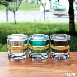 Smoking Accessory 4 Layers Zinc Alloy Grinders 68mm Creative Design Acrylic Transparent Herb Grinder Tobacco Accessories with Retail Box