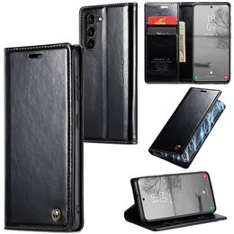 CaseMe Retro Leather Flip Stand Wallet Cases for Samsung Galaxy S23 Plus S22 S21 S20 S10 Shockproof Credit Card Slots Holder Phone Cover