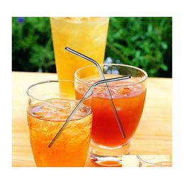 Drinking Straws Stainless Steel St Set Reusable Sts Metal Bar Drinks Party Wine Accessories Straight Bent Style Dh0118 Drop Delivery Dhdmo