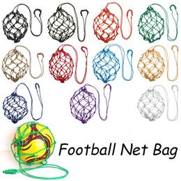 Balls Youth Football Self Trainer Kick Net Pocket Professional Outdoor Sport Nylon Net Basketball Bag Solid Mesh Soccer Ball Carry Bag 231124