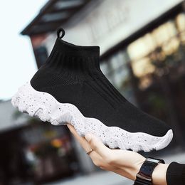 High-top Socks Shoes Chunky Sneakers Men Trend Street Light Sports Running Shoes Big Size 45 46 Support Drop-shipping