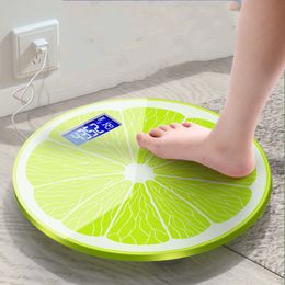 Household Scales Cartoon Lemon Watermelon Fruit Bathroom Scales For Weight Body Weight Scale Electronic Household Balance Smart Digital Scales 230426