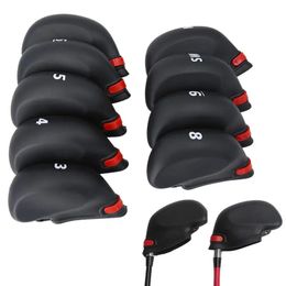 Other Golf Products 9Pcs Club Iron Head Covers Protector Golfs Cover Set Wedge Headcovers Rod Protective 231124