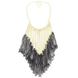 Pendant Necklaces UKEN Z Desgin Statement Fashion Cross Bright Metal Pipe Long Tassel & Pendants Chokers For Women Evening Dress Jewellery