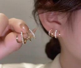 Hypoallergenic Studs Four Claw Earrings Crystal Rhinestone 925 Silver Needle Bling Party Earring Gifts for Women Jewerly Accessori4263352