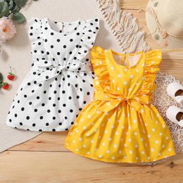 Girl Dresses Simple Frock Dotted Kid Ruffle Infant Toddler Dress Girls Sleeve Princess Cute Fall For Teen