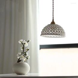 Pendant Lamps Retro Ceramic Chandelier Bedroom Bedside Bar Aisle Balcony Cafe Restaurant Lamp E27 AC110V240V