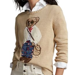 Ralphs Designer Laurens Sweater Top Quality Little Bear Round Neck Pullover Sweater Women's Winter Loose And Comfortable