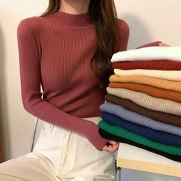 Women's Sweaters Half-high Collar Inner Match Sweater Bottoming Shirt Autumn And Winter 2023 All-matching Western Style Slim Fit CLOs
