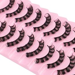 Makeup Tools 510Pairs Lashes D Curl 1016mm Russian 3D Mink Eyelashes Reusable Fluffy Strip eyelashes extensions 230425
