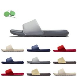 2023 Designer Vict Ori Men Women Slippers Triple Red White Midnnight Navy Wheat Mens Womens Slide Flat Platform Sandal Casual Shoes Slipper Slides Luxury Sandals