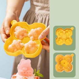 Baking Moulds 4 Cavity Ice Balls Maker Reusable Cube Tray Easy Release Silicone Bear For Whiskey Cocktails Y5GB