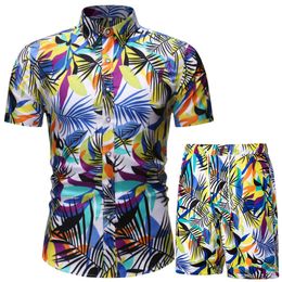QNPQYX New Summer New Men's Shirt Flower Design Printing Shirtsmen's Casual Fashion High Quality Shirts Two Piece Beach Outfits Sets