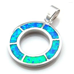 Pendant Necklaces Fashion Blue Opal Jewelry ;blue Circle