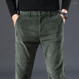 Pantaloni da uomo 4 colori da uomo in velluto a coste spesso casual 2023 stile invernale business moda stretch pantaloni Regular Fit pantaloni maschili di marca