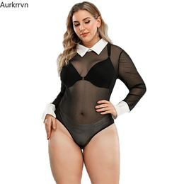 Pants Summer Long Sleeve Bodysuit Plus Size Exotic Clothes for Sex Suit Transparent Teddies Bodysuit Women Sexy Big Size Black Body