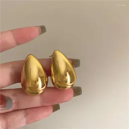 Stud Earrings Exaggerated Metal Teardrop For Women Gold Plated Chunky Water Drop Vintage Jewellery Gift 2023