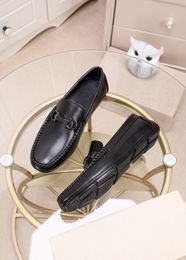 New 2023 Mens Dress Shoes Fashion Genuine Leather Formal Loafers Men Brand Designer Slip On Wedding Business Flats Size 38-45