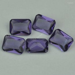 Beads Wholesale 3x5-13x18mm Purple Color Baguette Octangle Shape Loose Violet Synthetic Glass Stone Octagon Cut Gems For Jewelry DIY