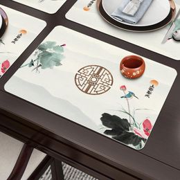 Table Mats 30 40cm PU Leather Mat Elegant Waterproof Oil-resistant Iron-resistant And Washable Ins Household Pvc