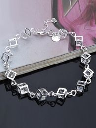 Link Bracelets Silver Bracelet Plated Fashion Jewelry Women Hand Chain Party Engagement High Quality For Gifts