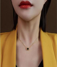 eternal Classic easy chic black white shell round circle pendant choker necklace Stainless Steel Gold silver rose filled girls Wom4075845