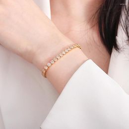 Link Bracelets Xingyu Jewelry Brass Multicolor Stone Round And High Quality CZ Bracelet Gold Plated Classic