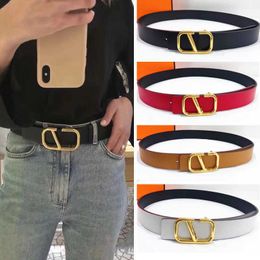 Belts 4 Colors Women Designer Belt Unisex Genuine Leather Letter V Buckle The New Listing Ceinture De Luxe Homme Antique Golden Belt Des