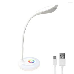 Table Lamps Desk Lamp For Kids Flexible Gooseneck Brightness Adjustment Home Office Atmosphere Gift RGB LED White Touch Control Night Light