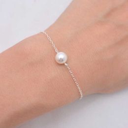 Charm Bracelets Delysia King Women's Single Pearl Bridesmaid Bracelet Girl Gift Party Simplicity Trendy Jewellery Z0426