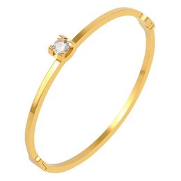 Bangle Fashion Gold Color Women Fine Bangles & Bracelets Casting Claw Stone Crystal For Men Wedding JewelryBangle
